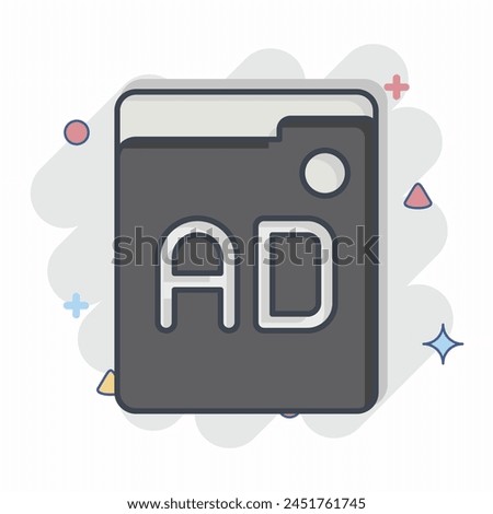 Icon Ads. related to Online Game symbol. comic style. simple design illustration