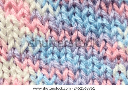 Close up colorful knittied yarn