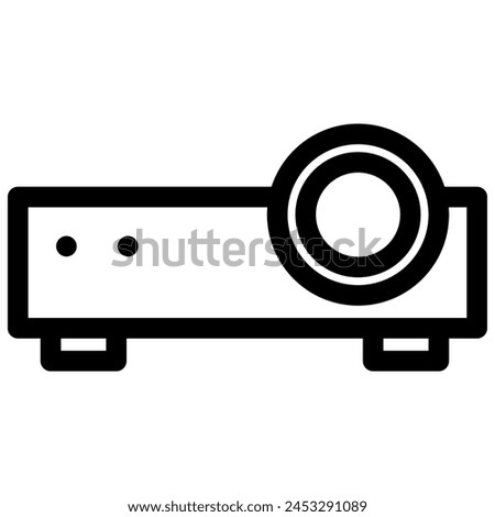 projector icon with black outline style