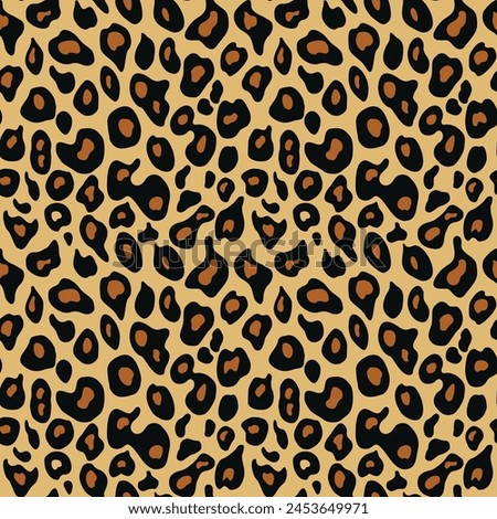 
Animal leopard print, wild cat skin, vector texture, stylish fashion design for clothing print, fabric