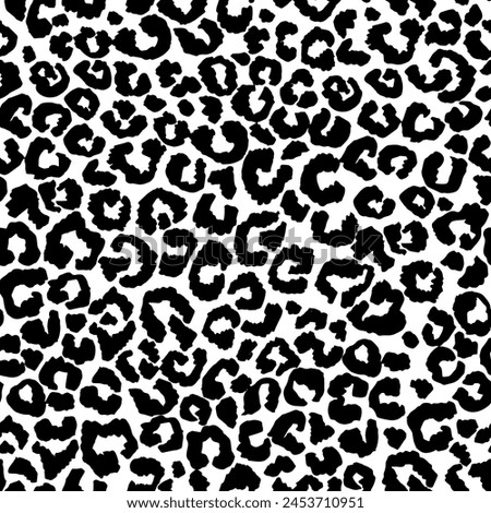 Abstract animal skin leopard seamless pattern design. Jaguar, leopard, cheetah, panther. Black and white seamless camouflage background.