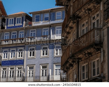 Porto old town street view building, portugal.