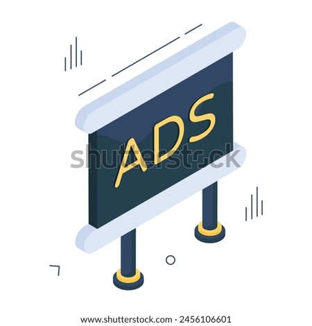 Editable design icon of advertising board 

