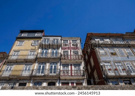 ribeira Porto old town street view building, portugal.