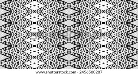 Simple Geometric Pattern. Seamless Ikat Watercolor Repeat. Black Color Ethnic Dyed Brush. Ethnic Design Ink Pattern. Tribal Ikat Scribble Batik. Seamless Boho Batik. Gray Colour Ink Doodle Textile.
