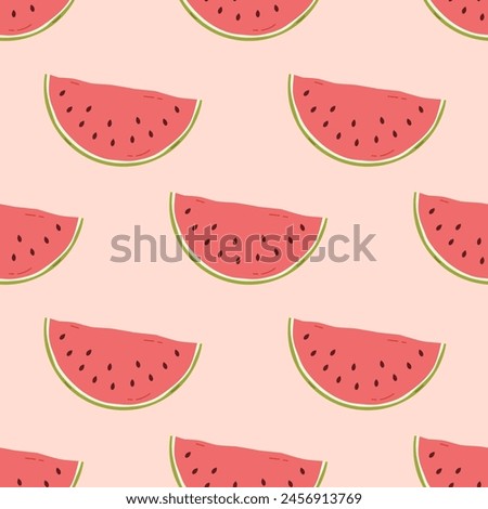 Watermelon seamless pattern. Summer background vector illustration