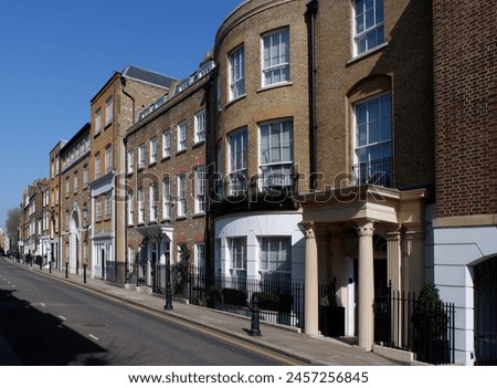 Eclectic buildings in Old Church Street, Chelsea, London