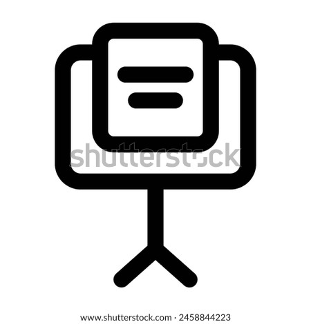Simple Music Stand icon. The icon can be used for websites, print templates, presentation templates, illustrations, etc