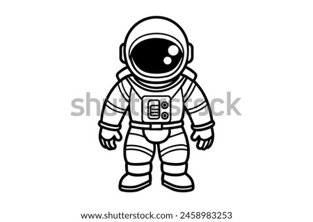 astronaut outline vector illustration, this is a editable file.