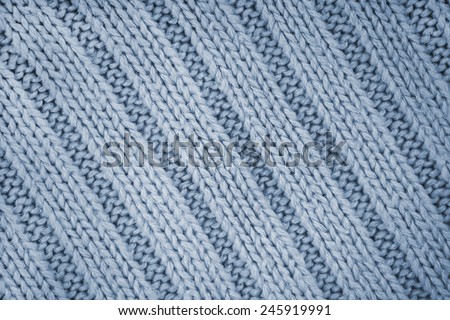 Blue knitted textured background 