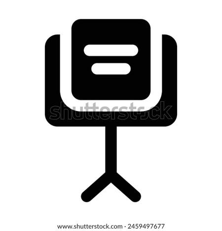 Simple Music Stand solid icon. The icon can be used for websites, print templates, presentation templates, illustrations, etc