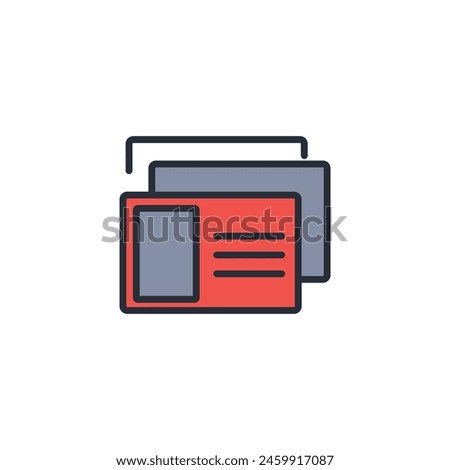 Postcard icon. vector.Editable stroke.linear style sign for use web design,logo.Symbol illustration.
