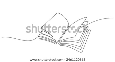 opened book continous line drawing minimalism decorative art