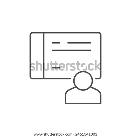 Person ID line outline icon