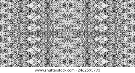 Black Color Bohemian Pattern. Tribal Ikat Scribble Batik. Abstract Ikat Scribble Repeat. Doodle Dyed Brush. Gray Colour Ink Doodle Textile. Seamless Design Ink Pattern. Simple Ethnic Ikat Brush.