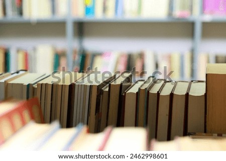many books on the shelf in library