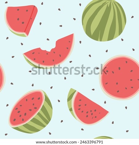 Fresh Watermelon Seamless Pattern Background