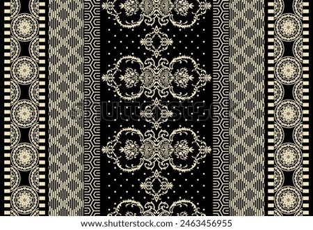 Bold Design Art Digital Textile Design for Shirts and Dupatta Colorful Flowers and Ornaments Designs Shirt Design with Elegant Colors