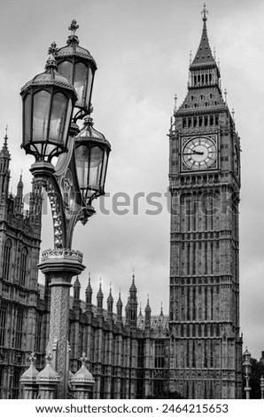 big ben view in London in black and white