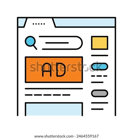 paid search advertising color icon vector. paid search advertising sign. isolated symbol illustration