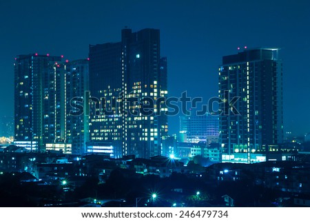 Bangkok City Night Light Capital City Thailand