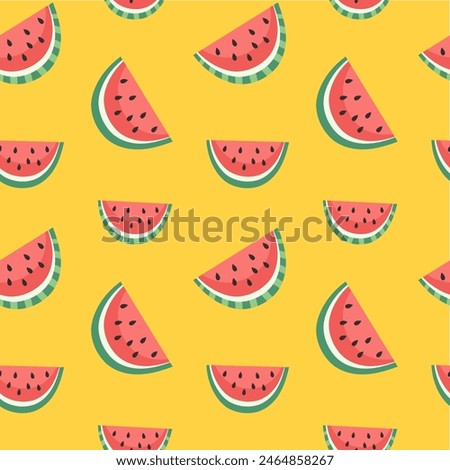 summer fruits seamless pattern with watermelon, strawberries, limons, pineapples