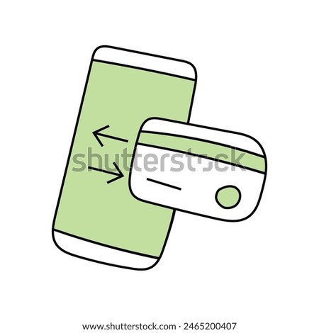 Payments from a smartphone doodle. Vector Isolated on white background