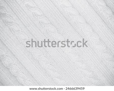 White background horizontal with bias knitted pattern texture