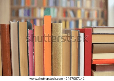 Book, books on the shelves in the library