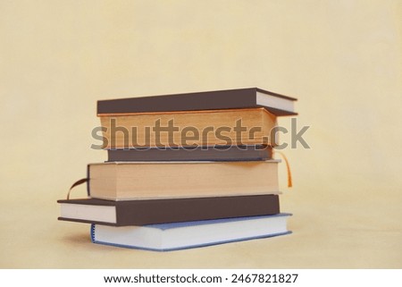 books, stack of books in library