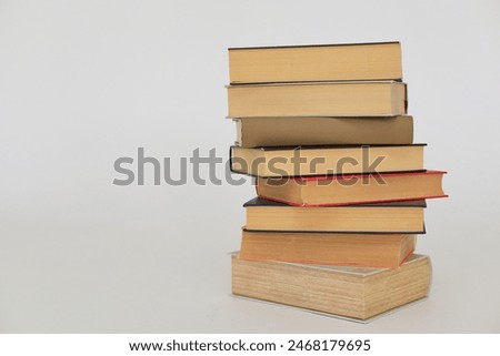 books. stack of books on white background. education concept