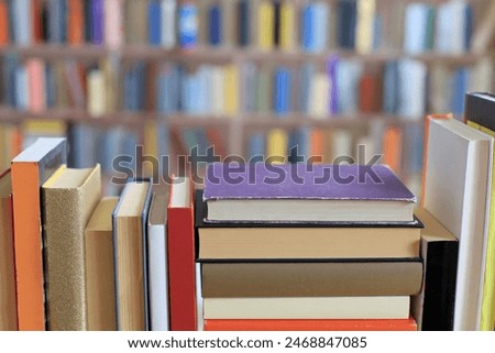 Book, books on the shelves in the library