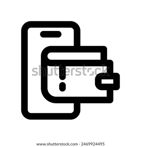 digital wallet icon. vector line icon for your website, mobile, presentation, and logo design.