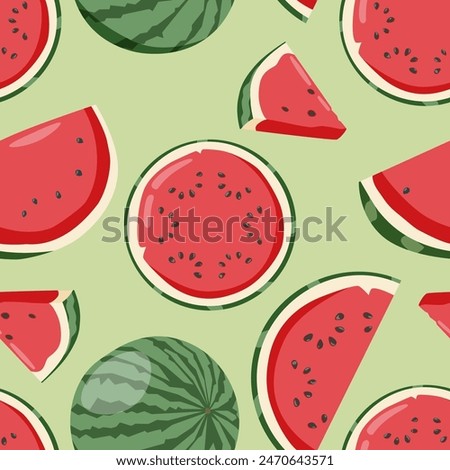 Summer  watermelon, tropical pattern. Set of illustrations. Abstract vector background patterns. Perfect background for posters, cover art, flyer, banner. Summer time and sale image for social media