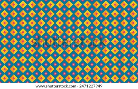 Grid-Based Design Geometric Shapes Seamless Pattern for Wallpaper Background