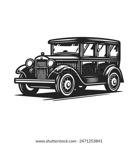 Old Jeep silhouette. Jeep vector black and white
