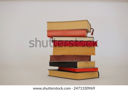 book, stack of different books on the table