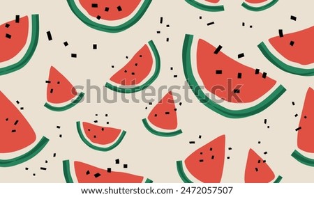 Cute watermelon fruits pattern background vector design