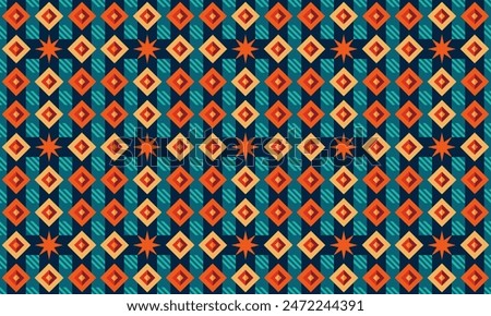 Eclectic Design Geometric Shapes Seamless Pattern for Wallpaper Background