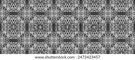 Dark Soft Ornament background. Knitting ornamental art Grey Black print. Ornate background. Creative drawing. Strokes and Lines. Symmetric Winter Ink Sepia paint Tiles pattern.