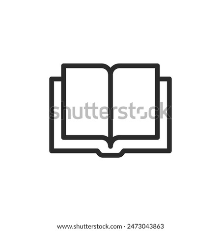 Open book, linear style icon. Simple open book. Editable stroke width.