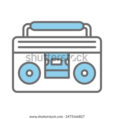 Boombox cassette player icon vector on trendy design