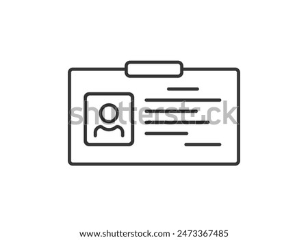 Driver license icon in flat style. Identification document vector illustration on isolated background. Profile card sign business concept.