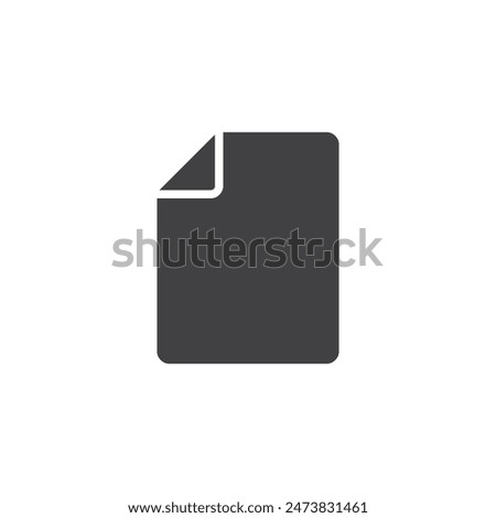 Document file vector icon. filled flat sign for mobile concept and web design. File document glyph icon. Symbol, logo illustration. Vector graphics