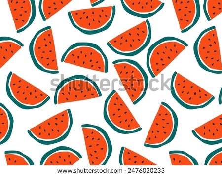 a pattern of watermelon slices on a white background