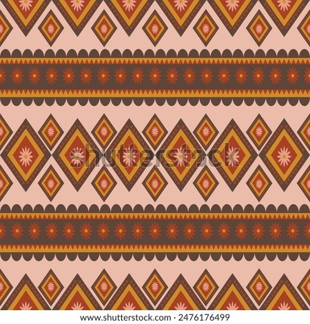 Tribal ethnic colorful bohemian pattern with geometric elements