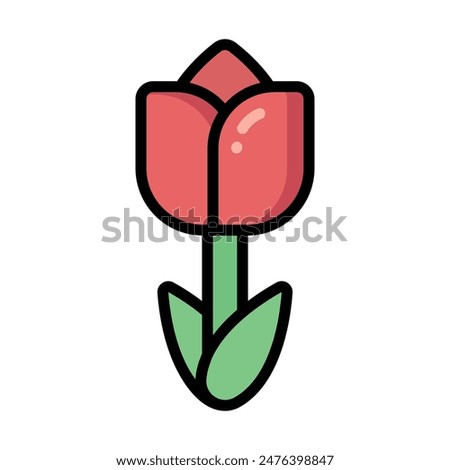 Simple Tulip colorful icon Illustration. The icon illustration can be used for websites, print templates, presentation templates, illustrations, etc
