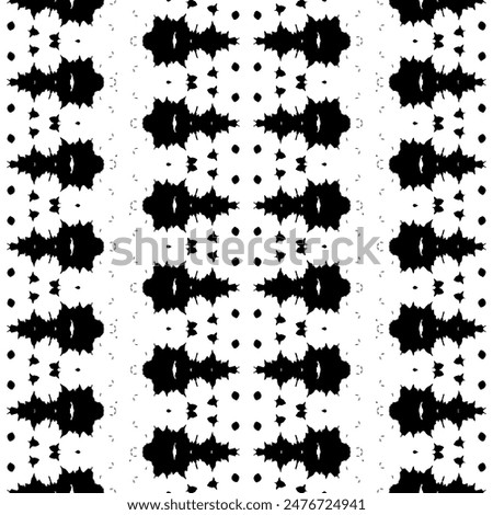 Abstract Stripe Dark Pattern. Black Color Ethnic Dyed Batik. Black Colour Dark Doodle Texture. Native Art Scribble Vector. Seamless Ink Ink Print. Simple Geometric Pattern. Seamless Ink Tribal Vector