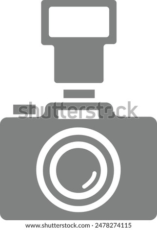 Camera clip art design on plain white transparent isolated background for sign, decal, card, shirt, hoodie, sweatshirt, apparel, tag, mug, icon, poster or badge