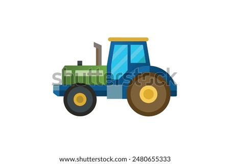 Tractor engineering vehicle isolated 3d rendering vector image illustration